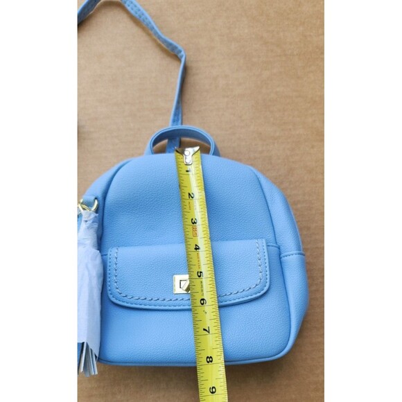 Pierre Loues PU Leather Crossbody Baby Blue Bag Backpack - Picture 8 of 10